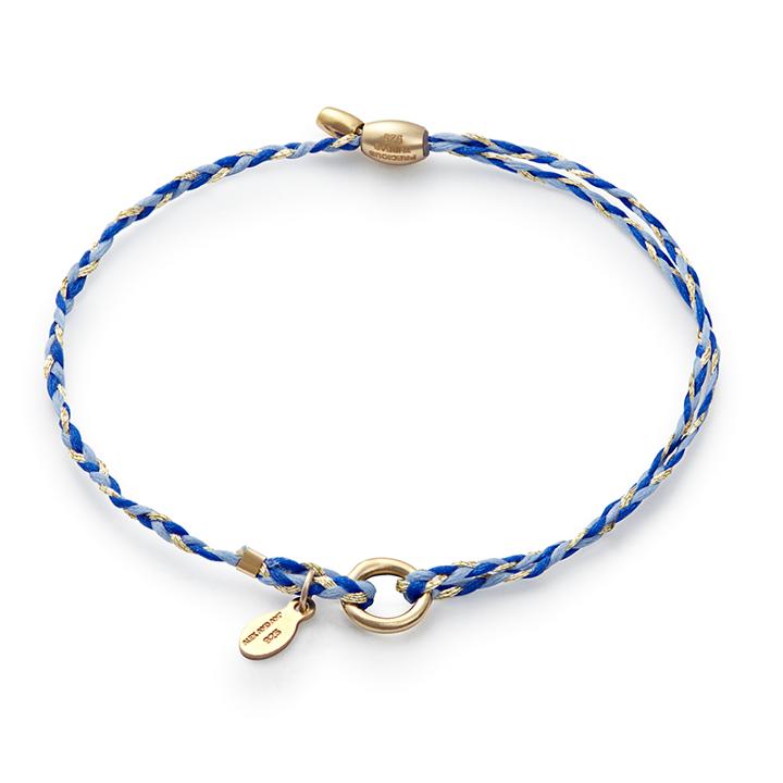 Alex And Ani Blue Precious Threads Bracelet, 14kt Gold Plated