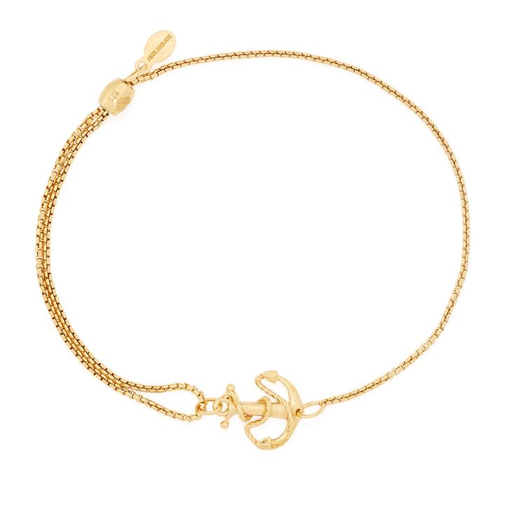 Alex And Ani Anchor Pull Chain Bracelet, 14kt Gold Plated