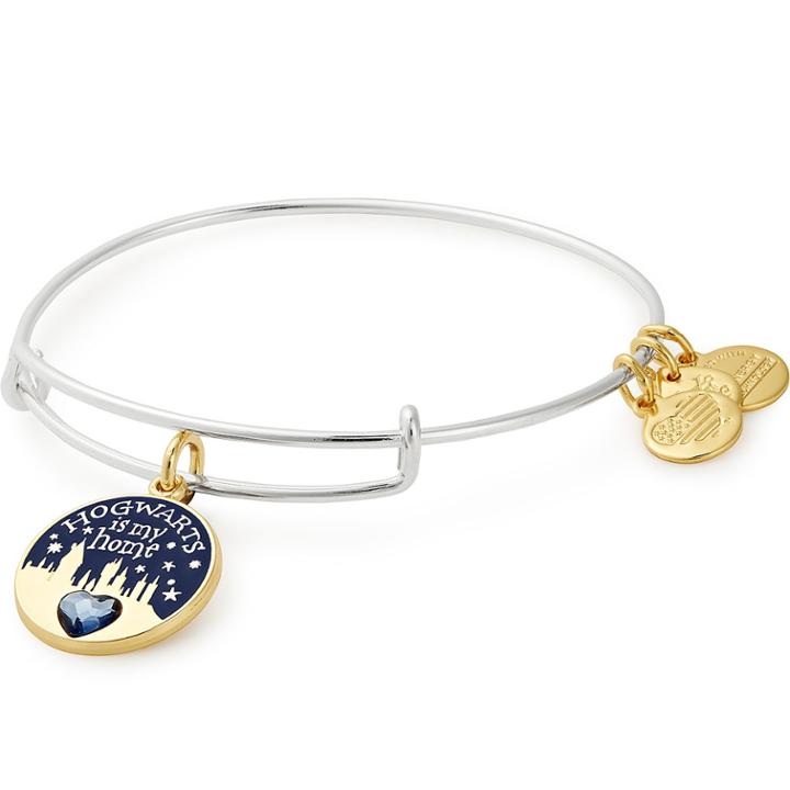 Alex And Ani Harry Potter  Hogwarts Is My Home Two Tone Charm Bangle, Shiny Silver Finish