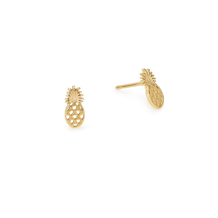 Alex And Ani Pineapple Earrings, 14kt Gold Plated