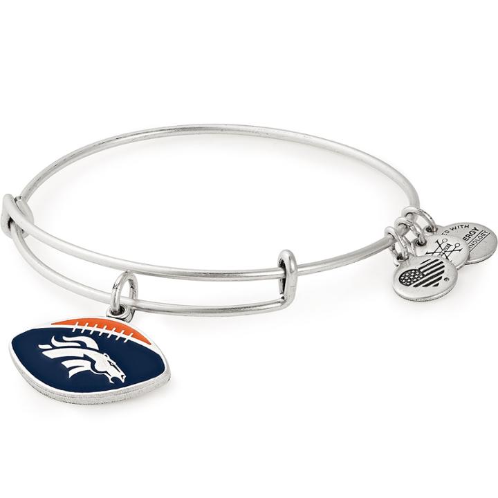Alex And Ani Denver Broncos Football Color Infusion Charm Bangle, Rafaelian Silver Finish