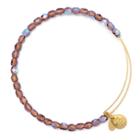 Alex And Ani Amethyst Rock Candy Beaded Bangle, Shiny Gold Finish
