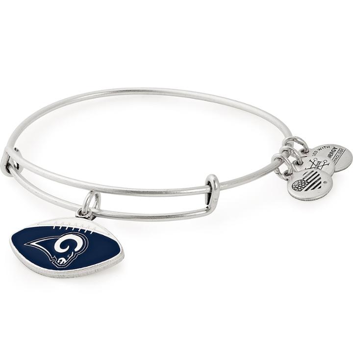 Alex And Ani Los Angeles Rams Football Color Infusion Charm Bangle, Rafaelian Silver Finish