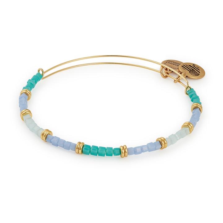 Alex And Ani Robin Temple Beaded Bangle, Rafaelian Gold Finish