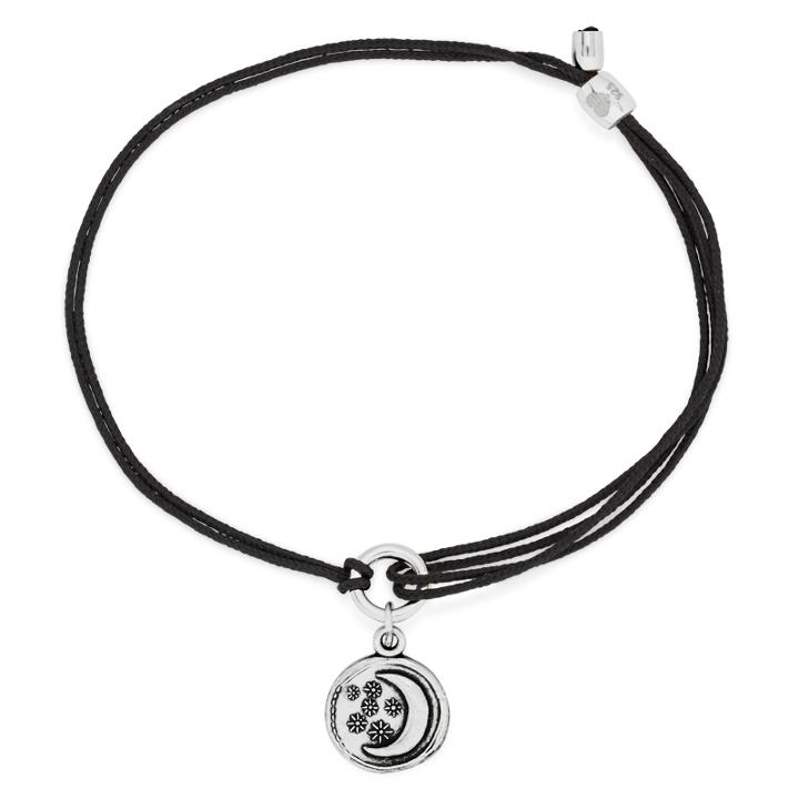 Alex And Ani Moon And Stars Pull Cord Bracelet, Rafaelian Silver Finish
