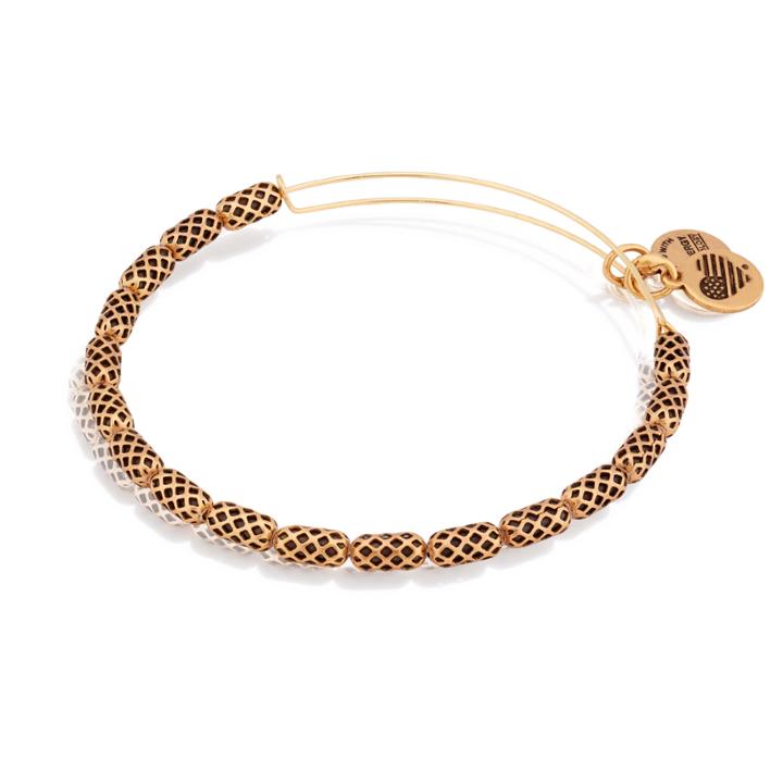 Alex And Ani Beehive Beaded Bangle, Rafaelian Gold Finish