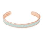 Alex And Ani Teal Heart Color Infusion Cuff, Shiny Rose Gold Finish