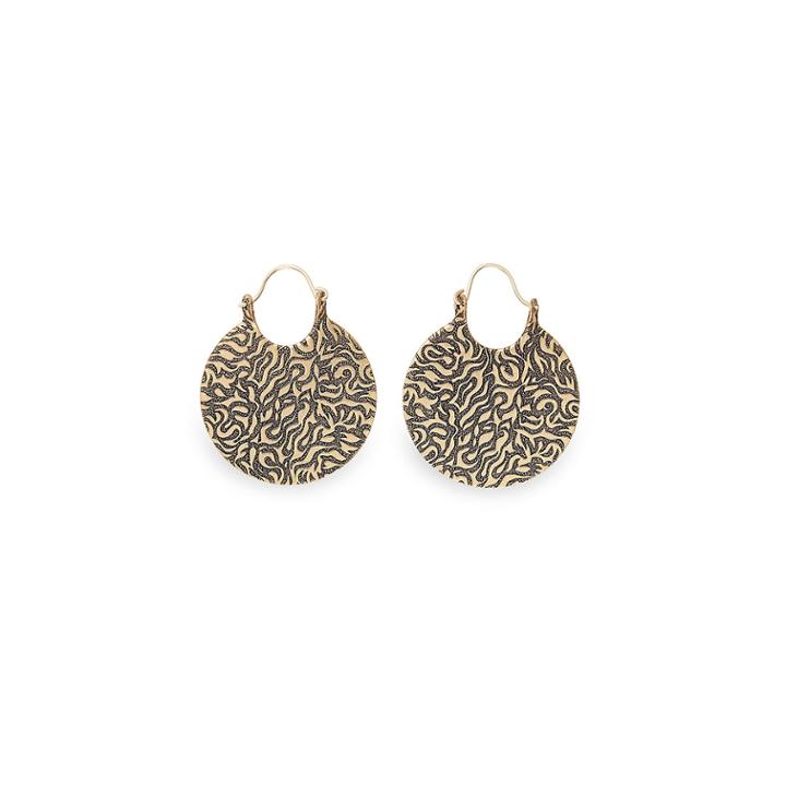 Alex And Ani Antique Ripple Earring, Rafaelian Gold Finish