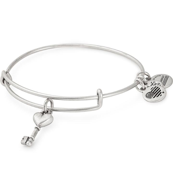 Alex And Ani Key To Love Charm Bangle, Rafaelian Silver Finish