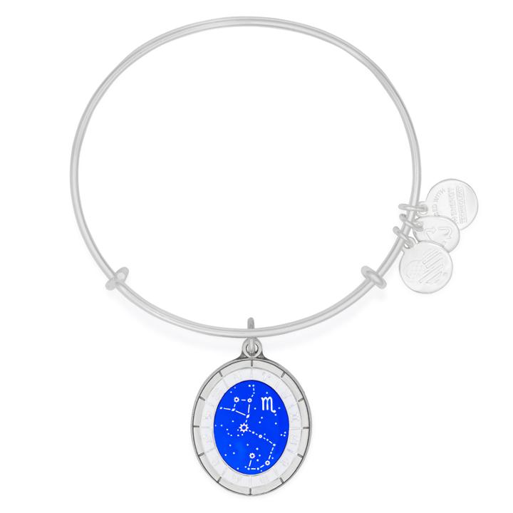 Alex And Ani Scorpio Celestial Wheel Charm Bangle, Shiny Silver Finish