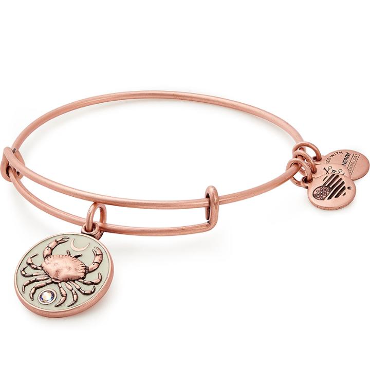 Alex And Ani Crab Color Infusion Charm Bangle, Rafaelian Rose Gold Finish
