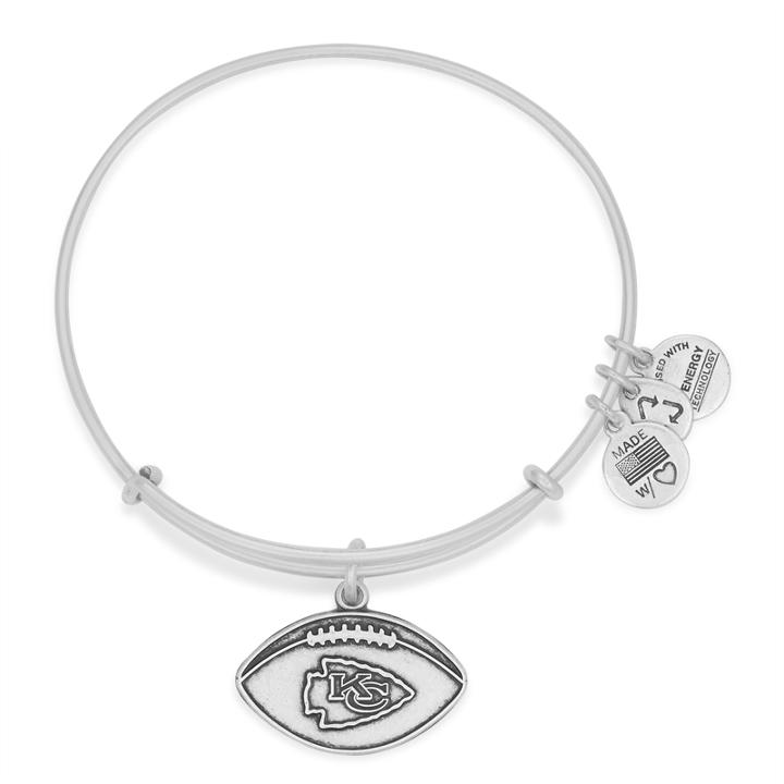 Alex And Ani Kansas City Chiefs Football Charm Bangle, Rafaelian Silver Finish