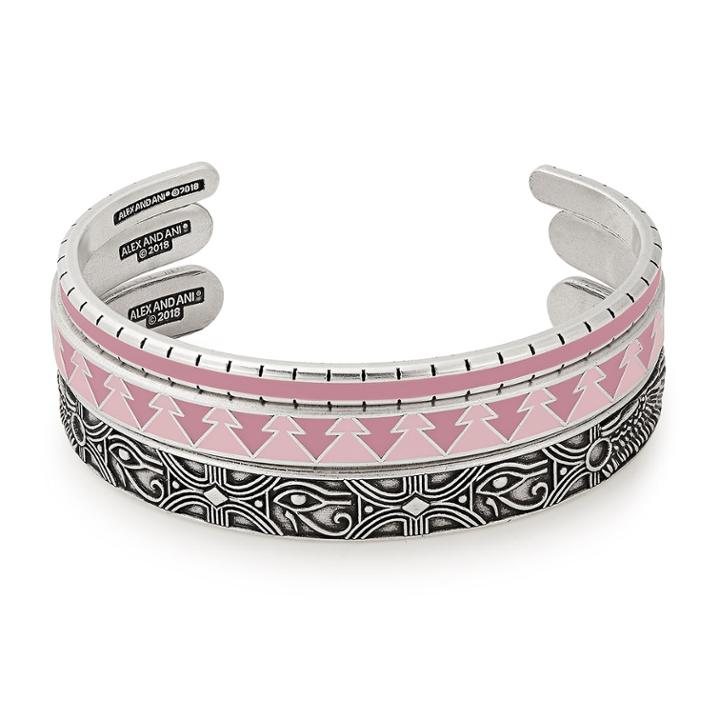 Alex And Ani Eye Of Horus Cuff Set Of 3, Rafaelian Silver Finish