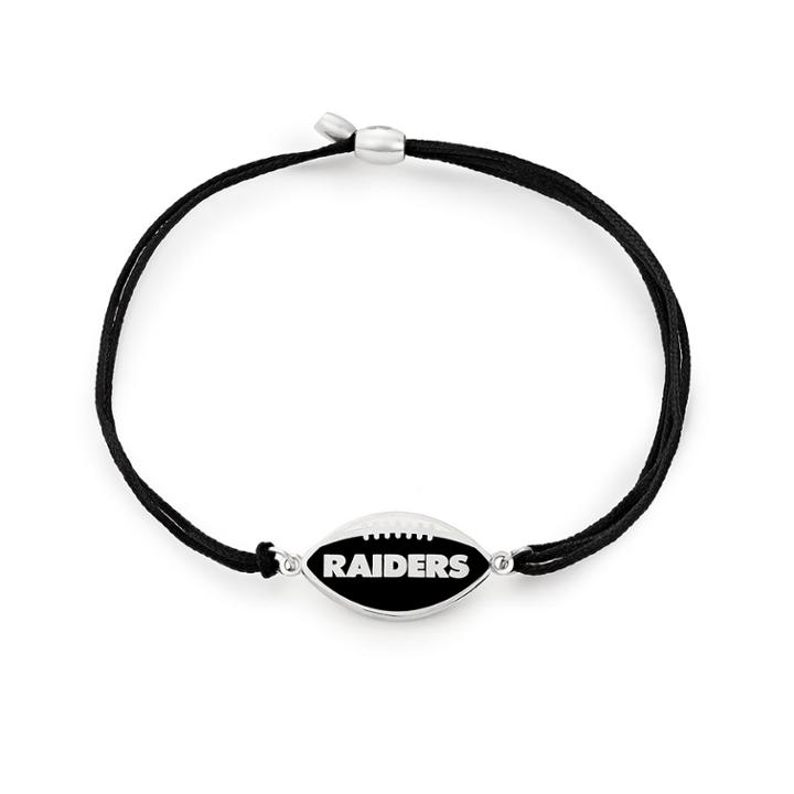 Alex And Ani Oakland Raiders Pull Cord Bracelet, Sterling Silver