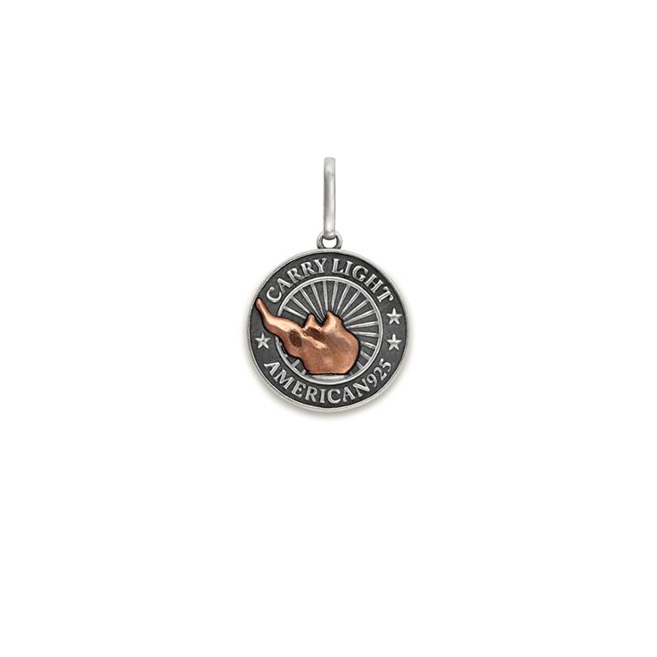 Alex And Ani Liberty Copper Carry Light  Necklace Charm, Medium, Sterling Silver