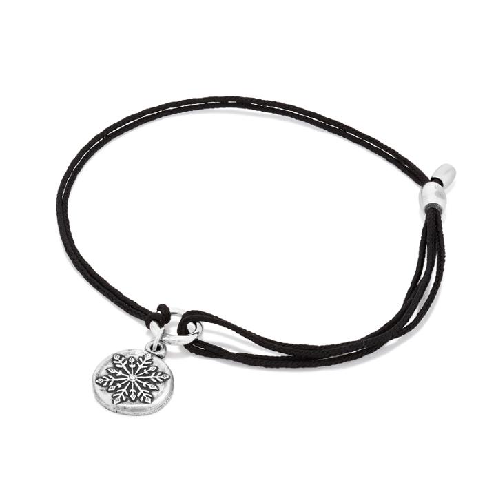 Alex And Ani Snowflake Pull Cord Bracelet, Rafaelian Silver Finish