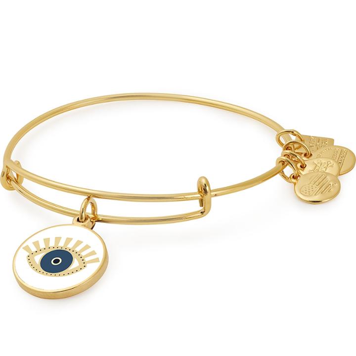 Alex And Ani Meditating Eye Color Infusion Charm Bangle David Lynch Foundation, Shiny Gold Finish