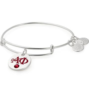 Alex And Ani Alpha Phi Color Infusion Charm Bangle, Shiny Silver Finish