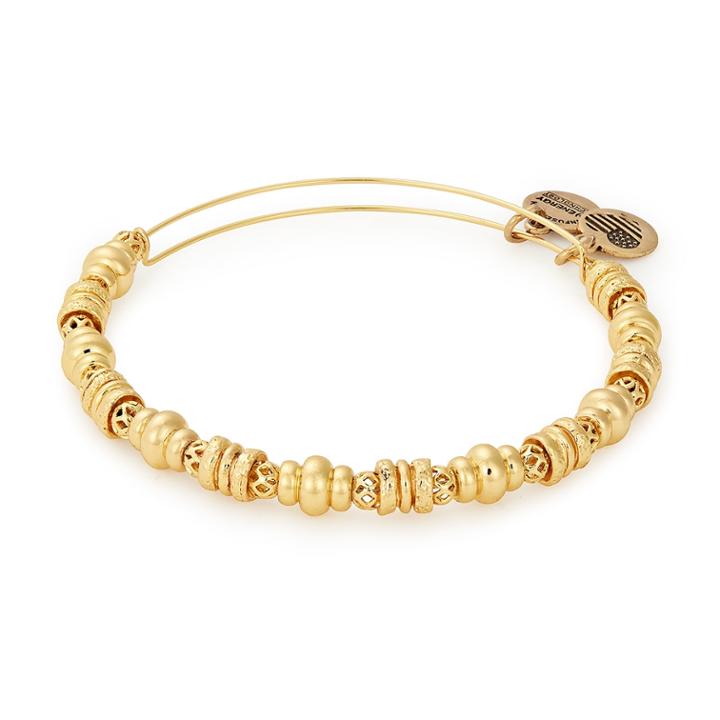 Alex And Ani Spellbound Beaded Bangle, Shiny Gold Finish