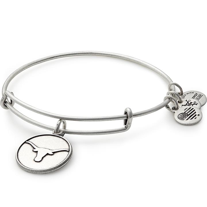 Alex And Ani University Of Texas  Logo Charm Bangle, Rafaelian Silver Finish