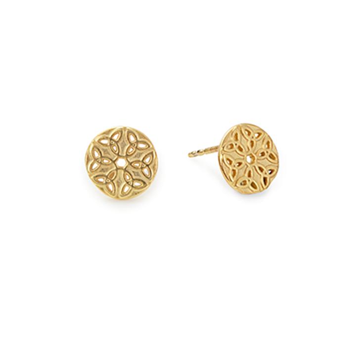 Alex And Ani Endless Knot Post Earrings, 14kt Gold Plated Sterling Silver