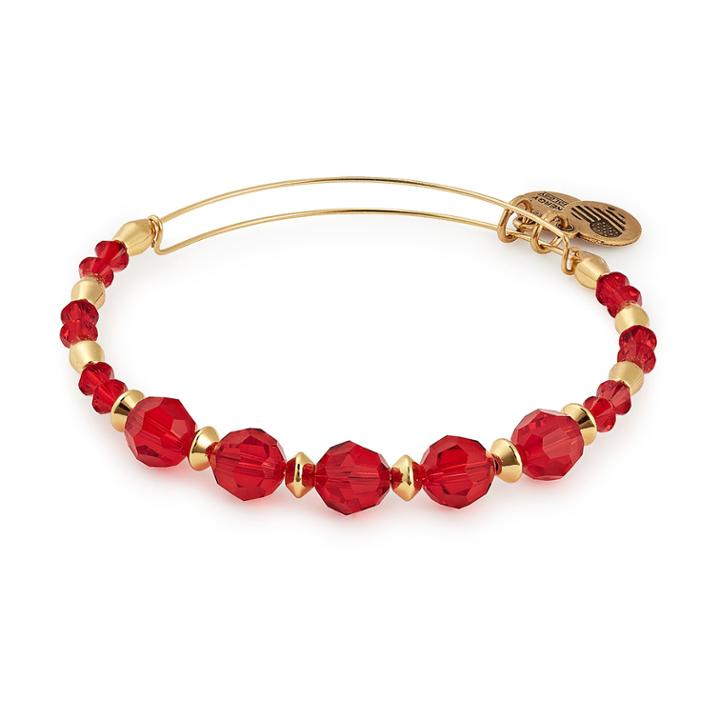 Alex And Ani Poppy Beaded Bangle With Swarovski  Crystals, Shiny Gold Finish