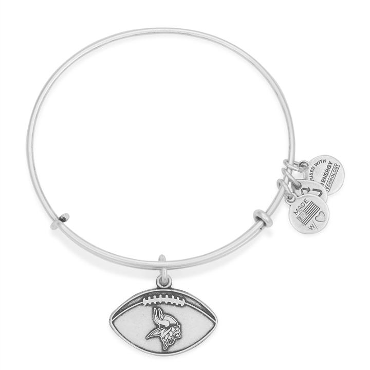 Alex And Ani Minnesota Vikings Football Charm Bangle, Rafaelian Silver Finish