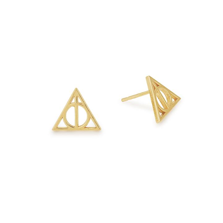 Alex And Ani Harry Potter  Deathly Hallows  Earrings, 14kt Gold Plated