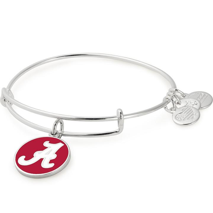 Alex And Ani University Of Alabama Logo Color Infusion Charm Bangle, Shiny Silver Finish