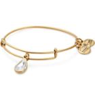 Alex And Ani April Birth Month Charm Bangle With Swarovski® Crystal, Rafaelian Gold Finish