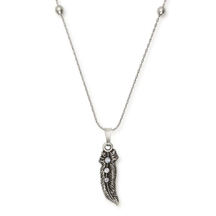 Alex And Ani Feather Expandable Necklace, Rafaelian Silver Finish