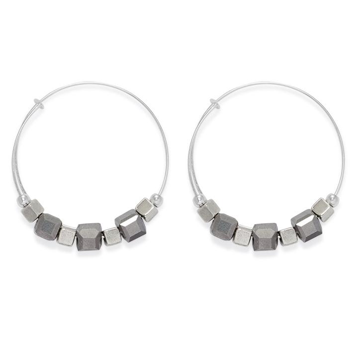 Alex And Ani Moonbeam Trailblazer Earrings, Rafaelian Silver Finish