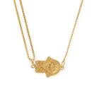 Alex And Ani Hand Of Fatima Pull Chain Necklace, 14kt Gold Plated