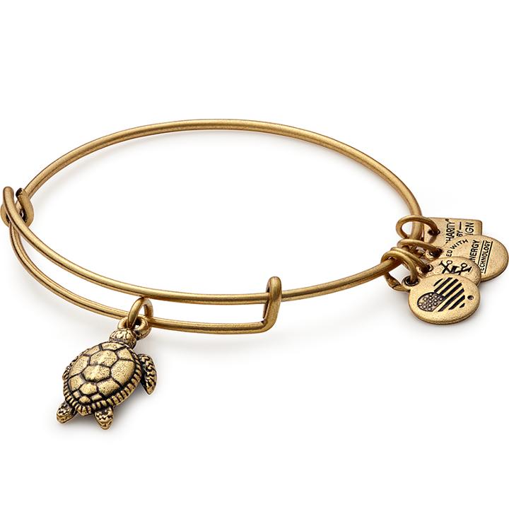 Alex And Ani Sea Turtle Charm Bangle Project Common Bond, Rafaelian Gold Finish