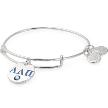 Alex And Ani Alpha Delta Pi Color Infusion Charm Bangle, Shiny Silver Finish