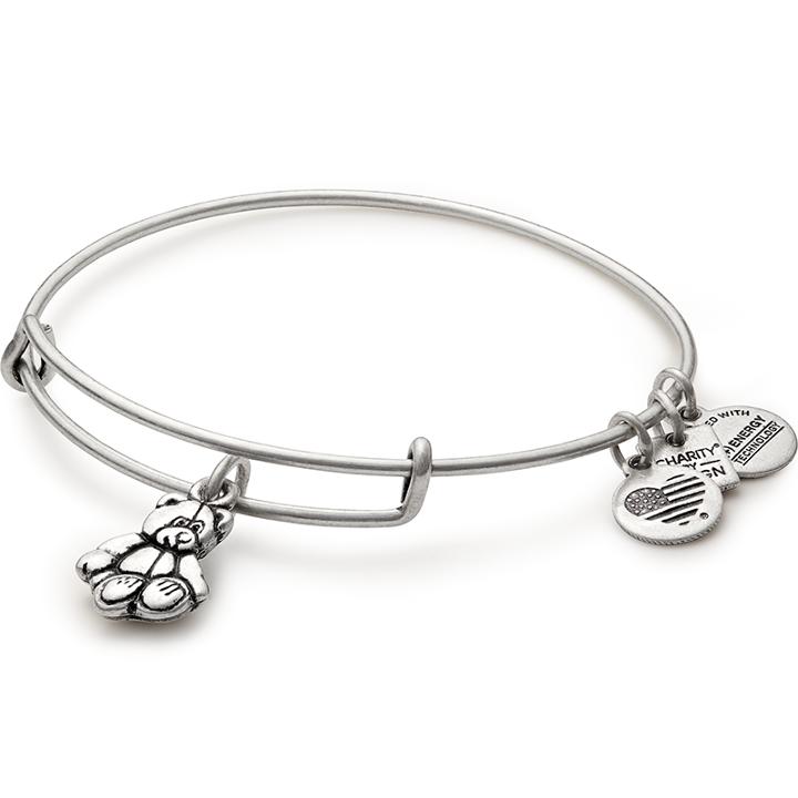 Alex And Ani Little Brown Bear Charm Bangle Child Mind Institute, Rafaelian Silver Finish