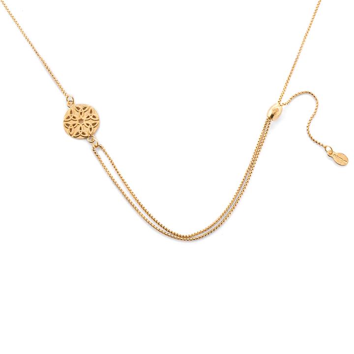 Alex And Ani Endless Knot Pull Chain Necklace, 14kt Gold Plated