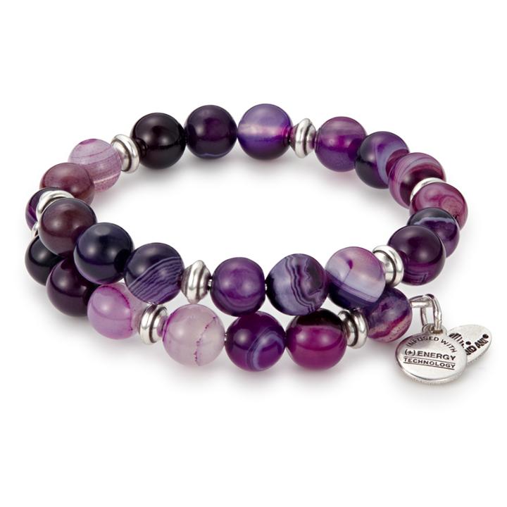 Alex And Ani Wildberry Marble Wrap, Rafaelian Silver Finish