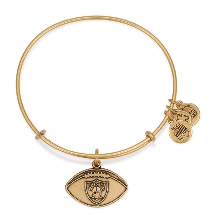 Alex And Ani Oakland Raiders Football Charm Bangle, Rafaelian Gold Finish