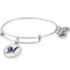 Alex And Ani Milwaukee Brewers Color Infusion Charm Bangle, Rafaelian Silver Finish