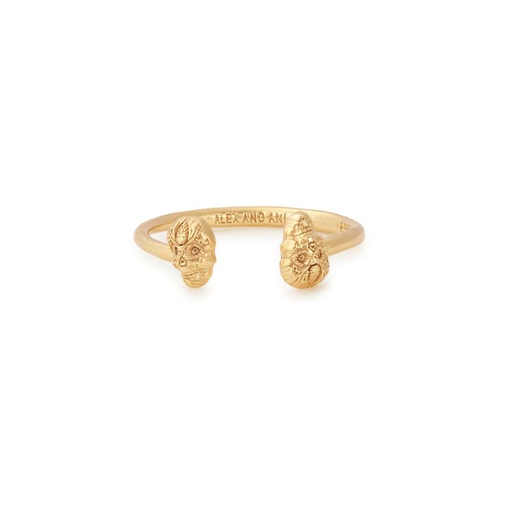 Alex And Ani Calavera Adjustable Ring, 14kt Gold Plated