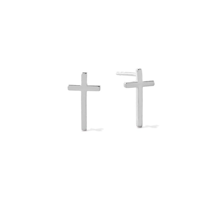 Alex And Ani Cross Post Earrings, Sterling Silver