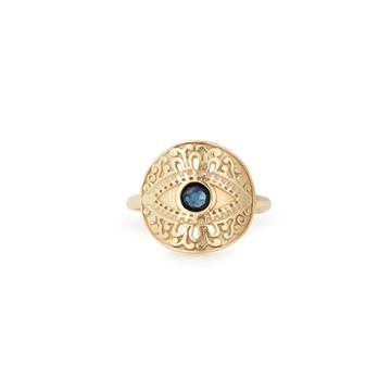 Alex And Ani Evil Eye Adjustable Statement Ring, 14kt Gold Plated Sterling Silver