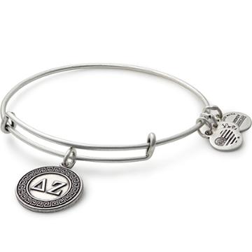 Alex And Ani Delta Zeta Charm Bangle, Rafaelian Silver Finish