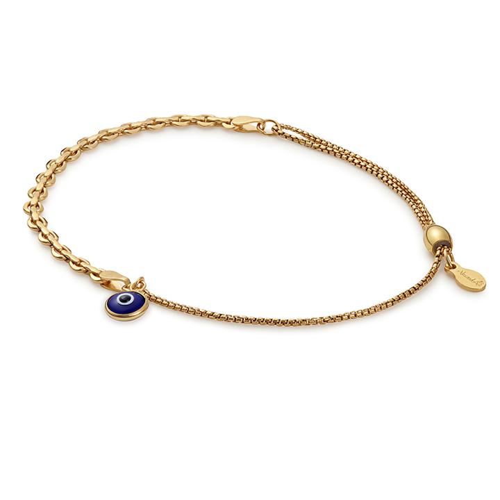 Alex And Ani Evil Eye Track Pull Chain Bracelet, 14kt Gold Plated