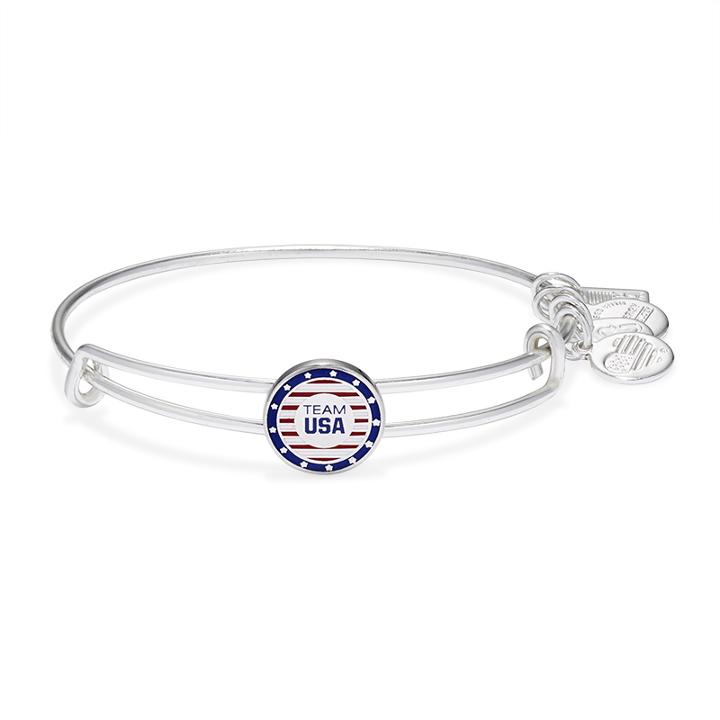 Alex And Ani Team Usa Slider Charm Bangle, Shiny Silver Finish