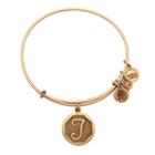Alex And Ani Initial T Charm Bangle, Rafaelian Gold Finish