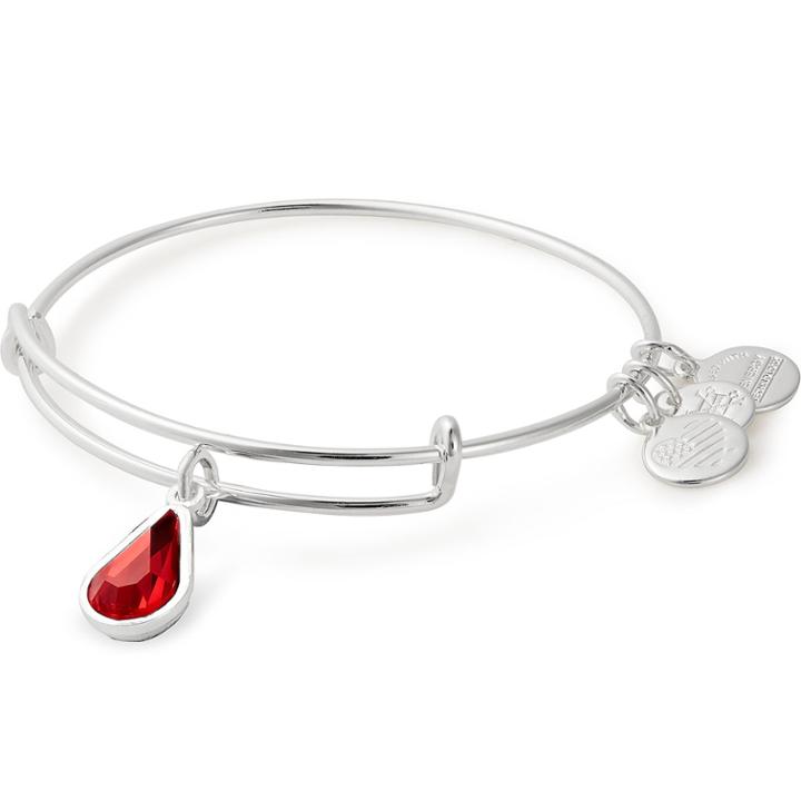 Alex And Ani July Birth Month Charm Bangle With Swarovski  Crystals, Shiny Silver Finish