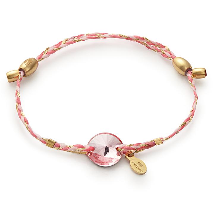 Alex And Ani Light Rose Crystal Precious Threads Bracelet, 14kt Gold Plated