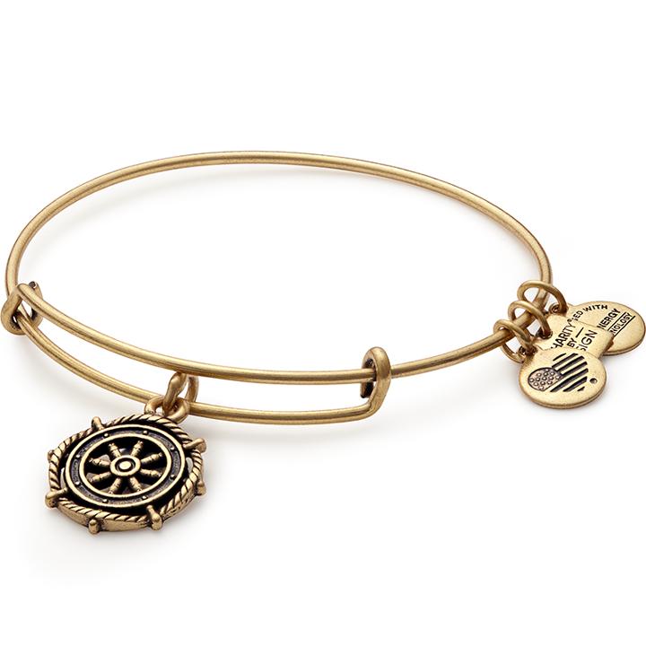 Alex And Ani Take The Wheel Charm Bangle The Herren Project, Rafaelian Gold Finish